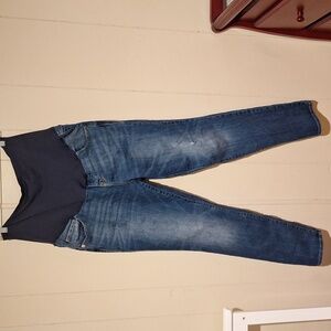 Old Navy Women's Maternity Skinny Distressed Denim Pants Size 16 Regular